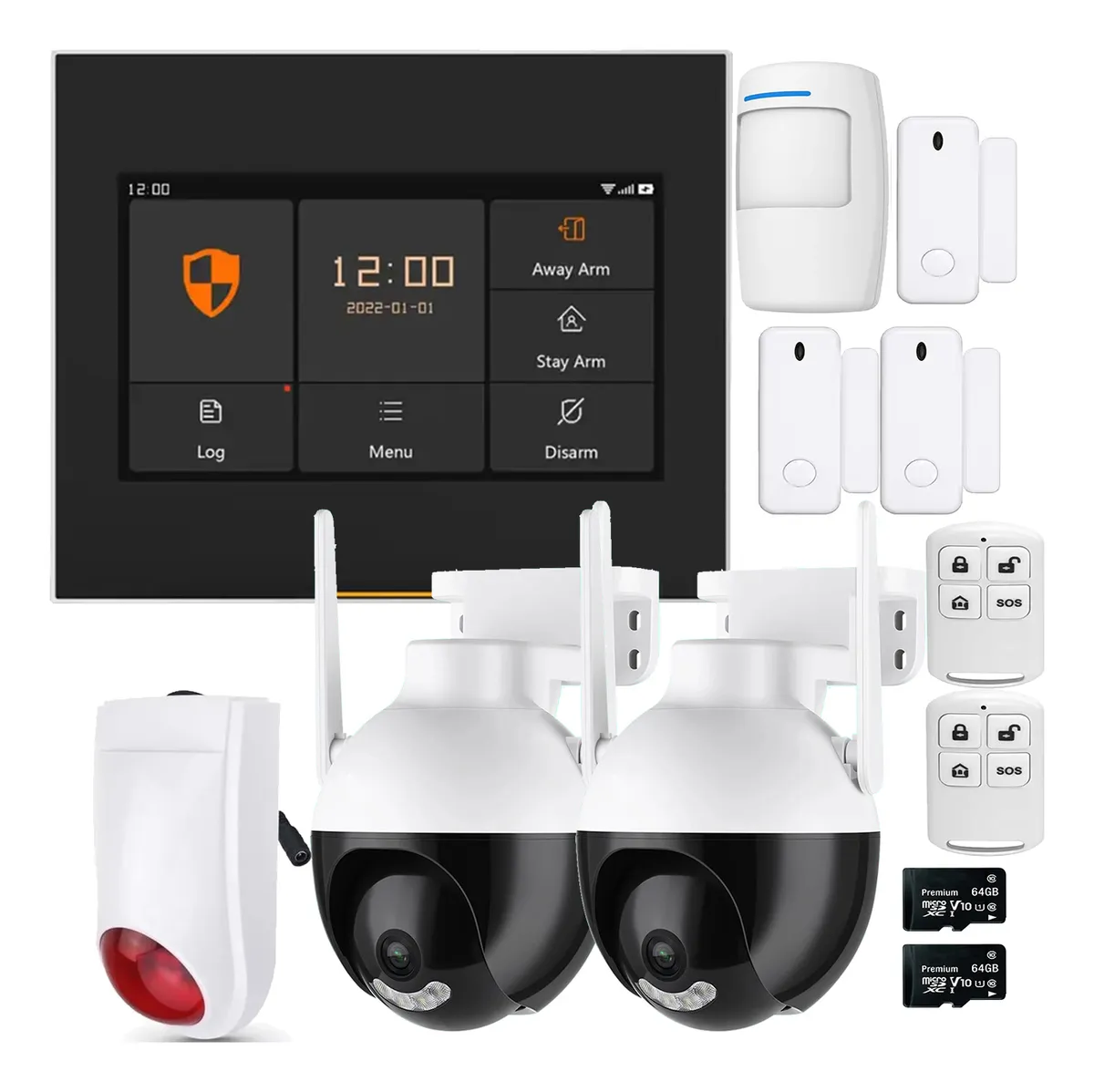 Kit WFI PRO Zonex Alarma + 2 Domos 2K Memorias Sirena Cable